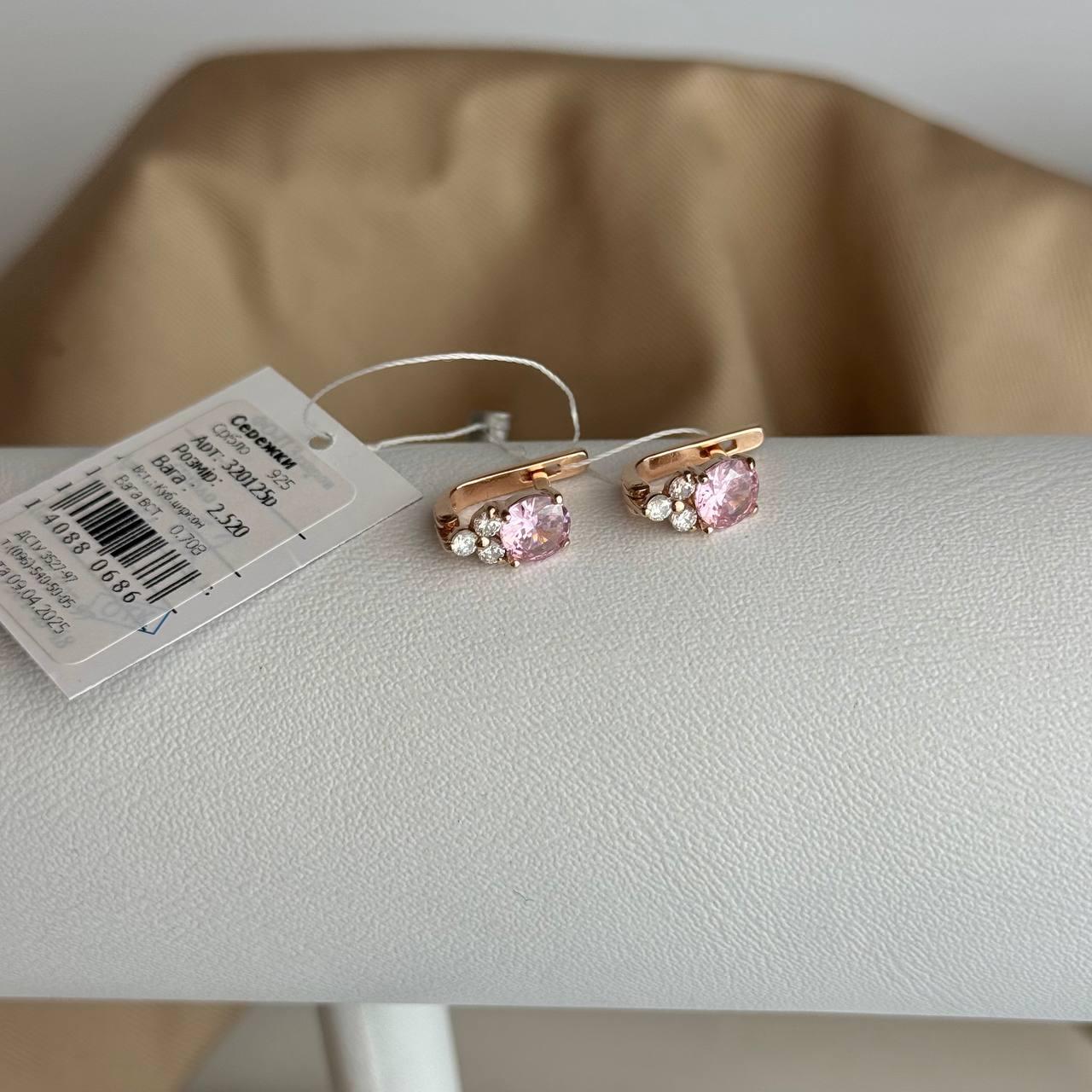 Дитячі срібні сережки Золоті Сердечка