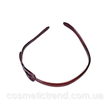 Обруч для волосся бордоао-коричневий із золотом глянсовий з бантом (Франція), фото 4
