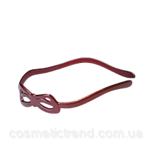 Обруч для волосся бордоао-коричневий із золотом глянсовий з бантом (Франція), фото 2