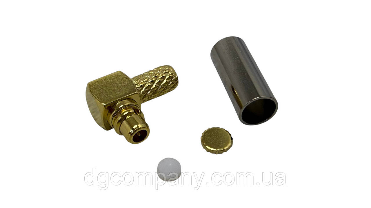 Штекер MMCX male кутовий обтискний на кабель rg316, фото 1