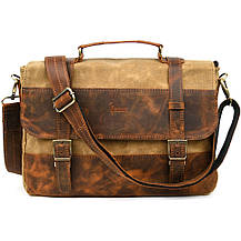 Чоловічий портфель із канвасу та шкіри наппа TARWA RYw-3920-3md, фото 3