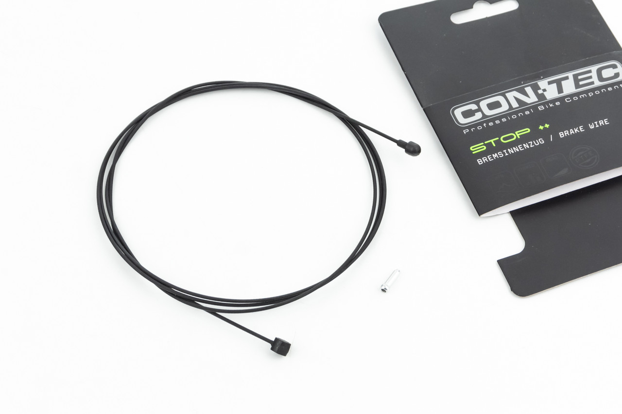 Трос гальмівний 1350мм універсальний MTB/ROAD з кінцевиком, нержавіюча сталь, тефлонове покриття, чорний Slick Stainless with, фото 1