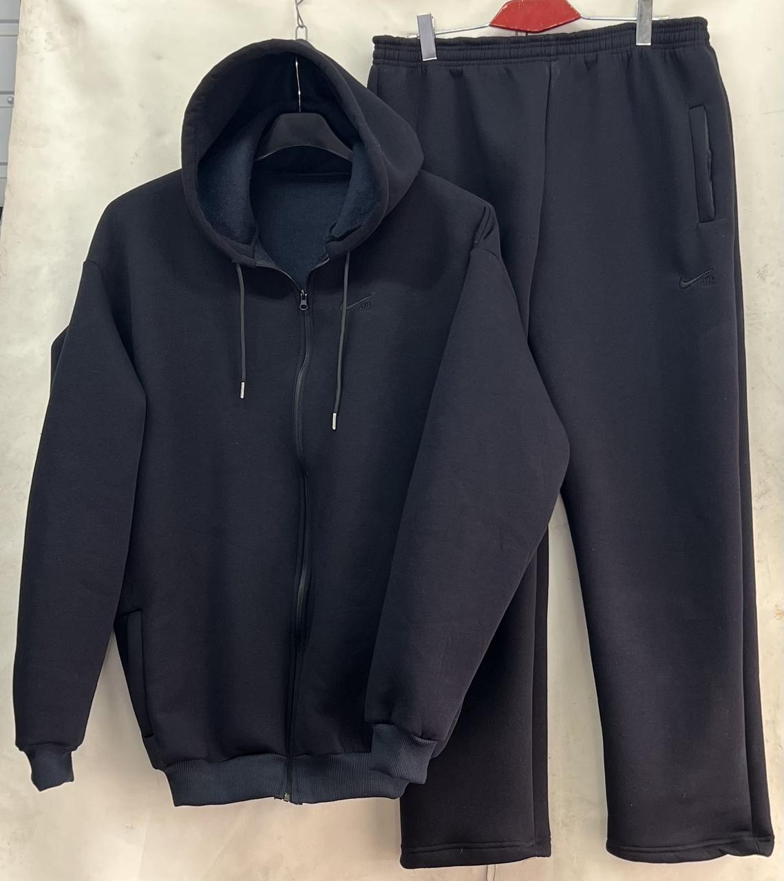 Теплий спортивний костюм чоловічий батал на флісі, фото 1