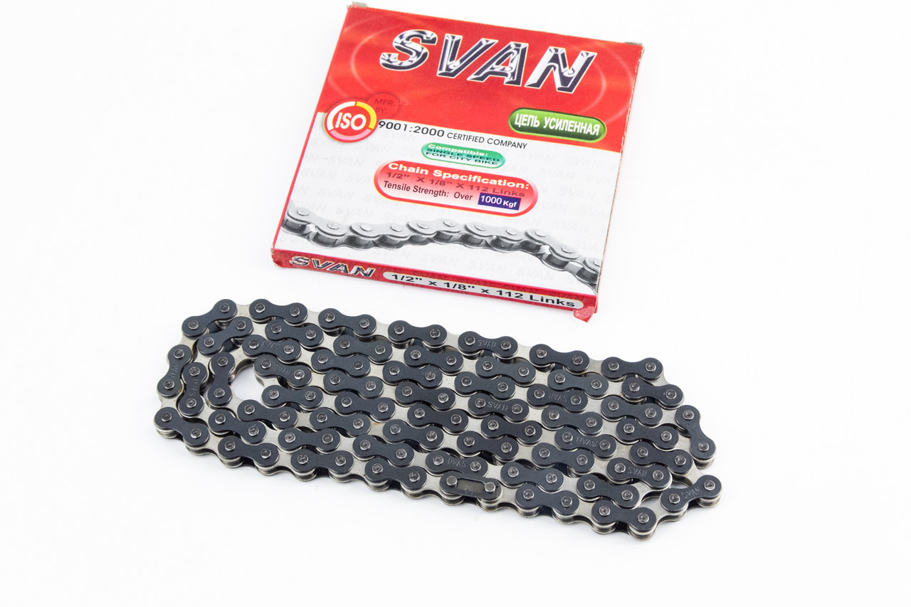 Ланцюг приводний 1/2х1/8"х112L 1 швидкість, сіро-чорний, ВЕЛОЗАПЧАСТИНИ, SV-412240, фото 1