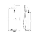 Підлоговий змішувач FUTURA Selina Графіт, фото 3