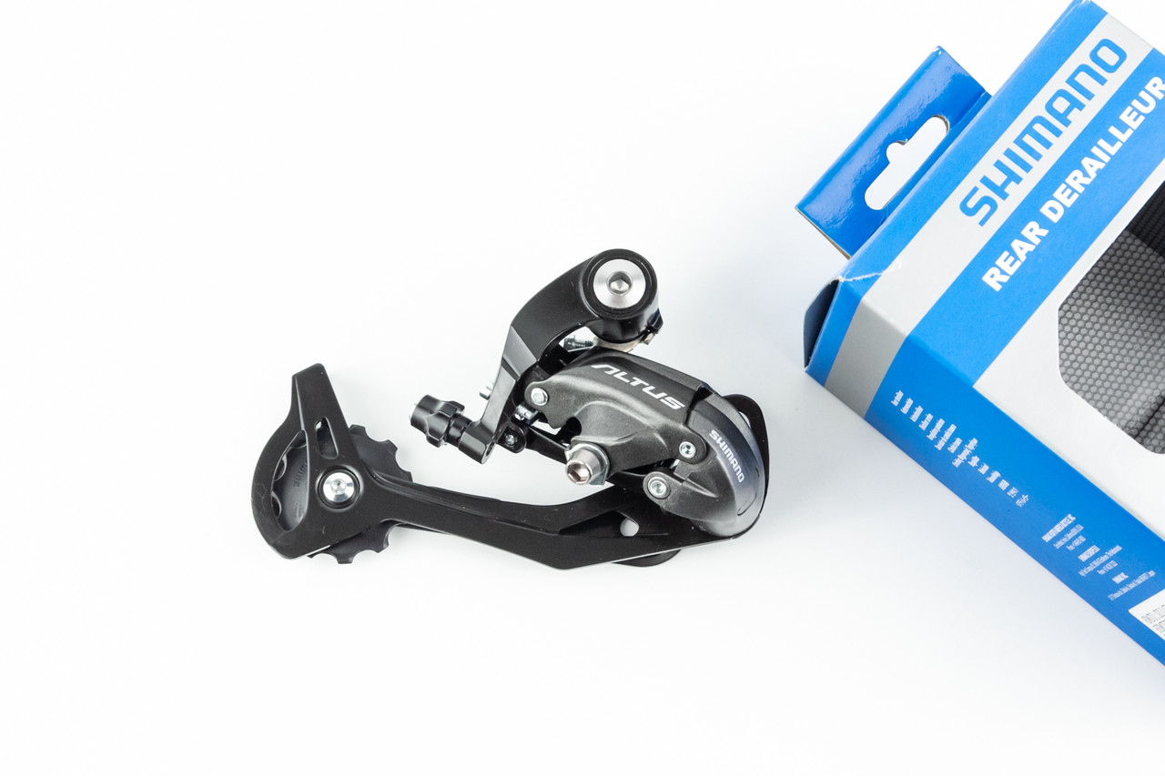 Перемикач ланцюга задній 9зв. кріпл. болт, чорно-сіра ALTUS RD-M370 (в упаковці), ВЕЛОЗАПЧАСТИНИ, SV-404339, фото 1