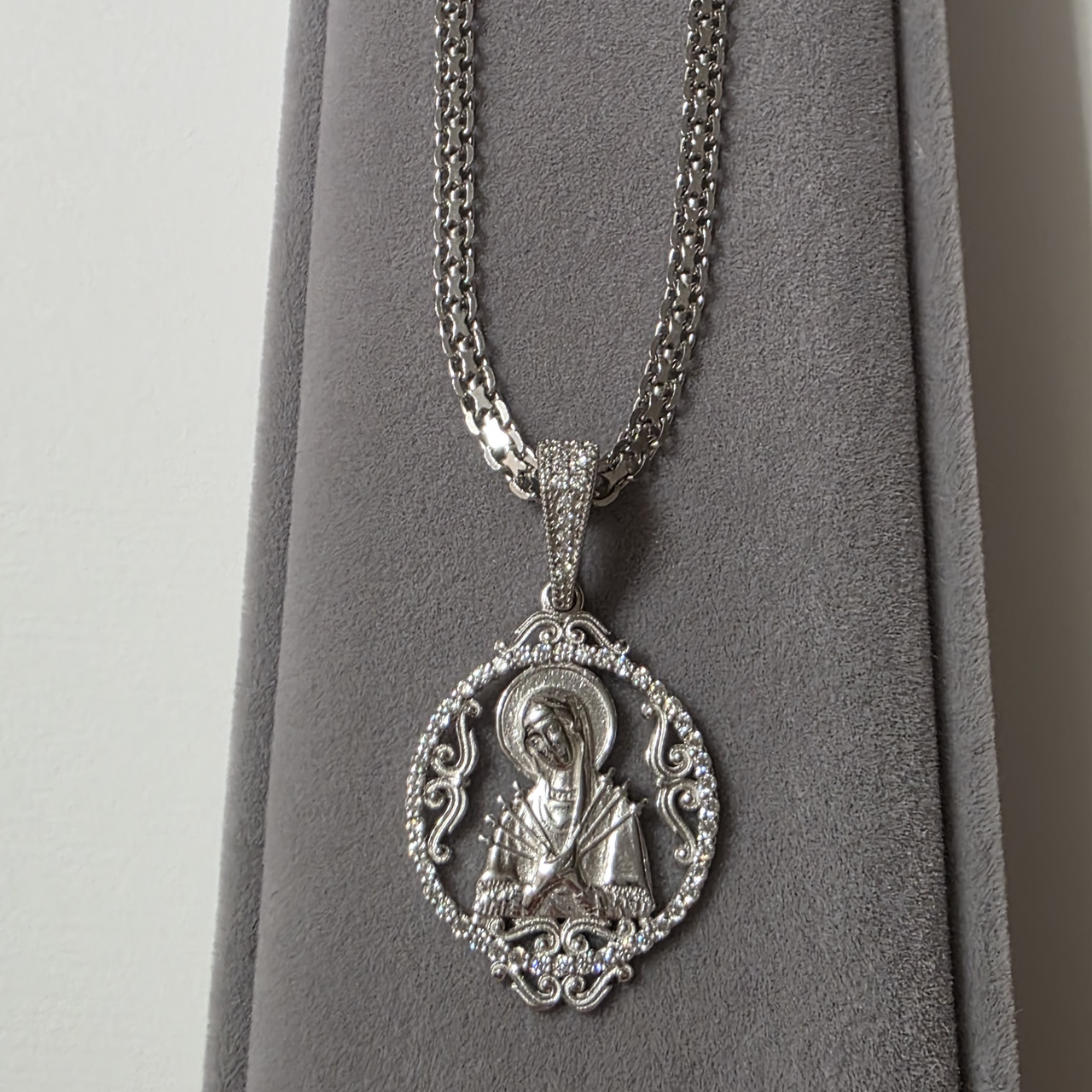 Срібний комплект Ладанка і Ланцюжок  Бисмарк