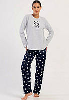 Байкова жіноча піжама Vienetta з принтом бавовна