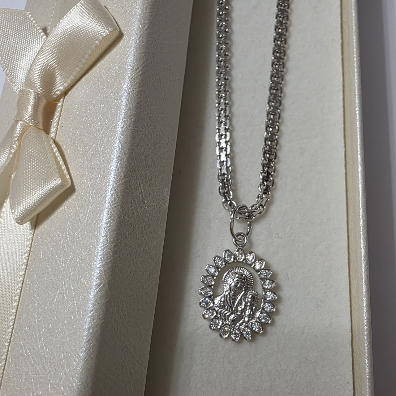 Срібний комплект Ладанка і Ланцюжок Бисмарк, фото 1