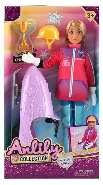 Лялька 616185 (36) висота 30 см, знімний одяг, шарнірні суглоби, шолом, кубок, снігохід, в коробці