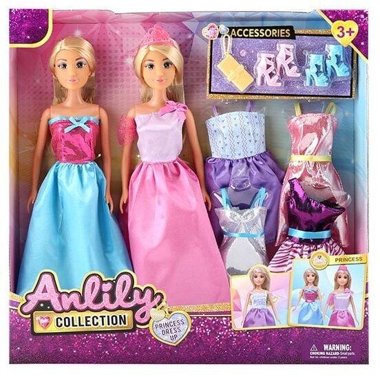 Набір ляльок 616285 (24) 2 штуки, висота 30 см, знімний одяг та взуття, 4 додаткові сукні, 2 пари взуття, сумочка, в коробці