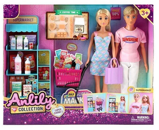 Набір ляльок 616962 (18) 2 ляльки, висота: 30 см, взуття, аксесуари, візок, муляжі їжі, в коробці