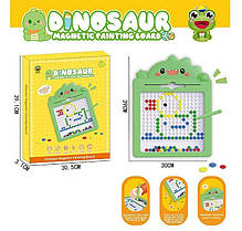 Магнітна мозаїка 595-14 (36) “Динозаврик”, 30х39 см, магнітний стилус, картки із завданнями, в коробці