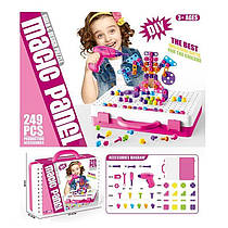 Мозаїка 666-52 (36/2) 249 елементів, електричний шуруповерт, гайковий ключ, викрутка, у валізі