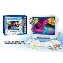 Дошка для малювання YM 13 (48/2) підсвічування, 6 трафаретів, 6 маркерів, в коробці