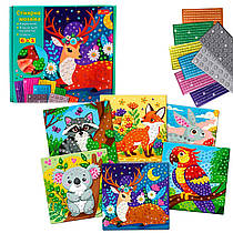 Гр Великий набір "Стікерна мозаїка" 10100678У (17) "Ранок", 6 картинок, 1400 наліпок, в коробці