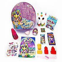 Гр Креативна творчість "Поні" "Pony Castle" BPS-01-01U (2) "Danko Toys", 13 сюрпризів, м'яка іграшка, карткова гра, в слюді