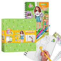 Гр Набір для творчості "Флора" 300955 (8) "DoDo", блокнот із завданнями, розмальовки, наліпки, 10 кольорових маркерів, в коробці