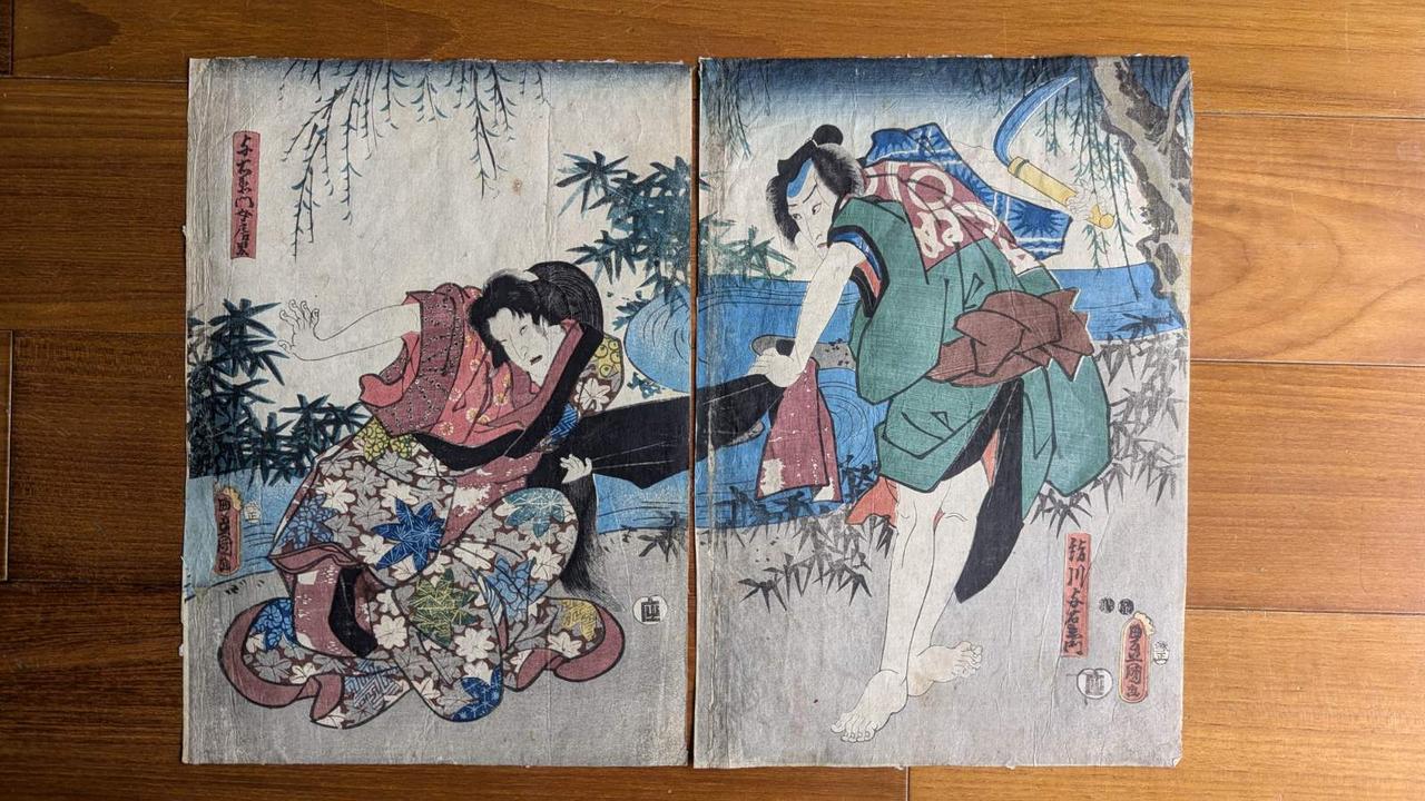 Історія про вигнання духів, художник Утагава Кунісада 1840-е,