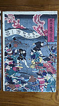Сацумська битва, 1878 рік, художник Утагава Йосітора. триптих, фото 4