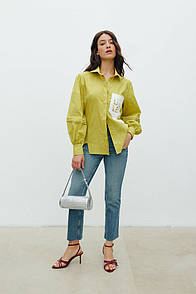 Жіноча сорочка з декоративною кишенею макраме RICA MARE MKRM4167