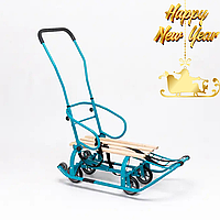 Санки-трансформер дитячі з колесами Патріот LUX 2026 колір: Смарагдовий