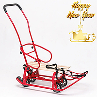 Санки-трансформер дитячі з колесами Патріот LUX 2026 колір: червоний