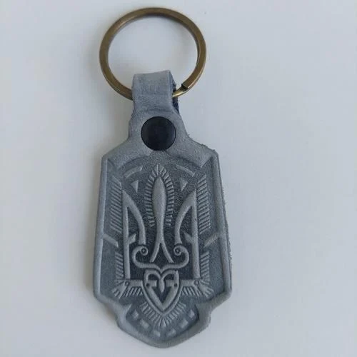 БРЕЛОК - "Тризуб - геометрія" сірий (28967), фото 1