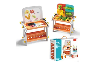 Дитячий стіл 4в1/ магнітна дошка для малювання, конструктор із блоків, стіл B8020