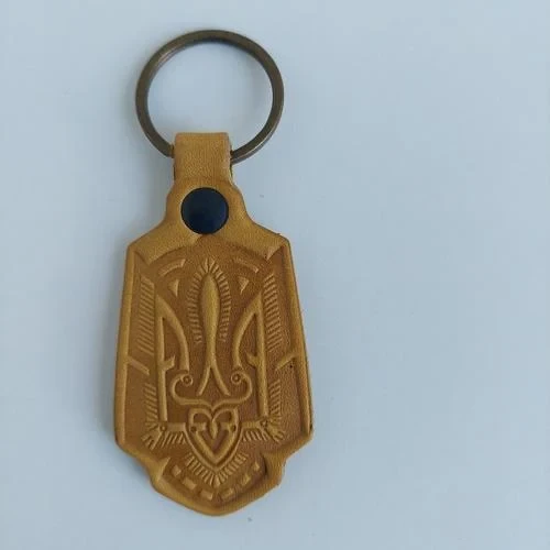 БРЕЛОК - "Тризуб - геометрія" гірчичний (28962), фото 1
