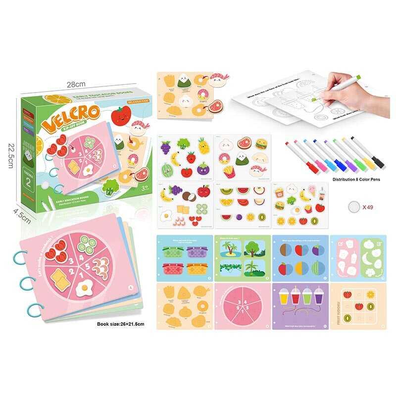 Логічна книжка - багаторазова розмальовка, 8 маркерів, гра з липучками 333-5