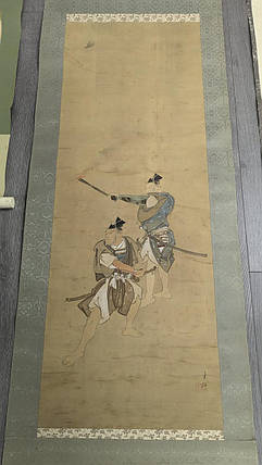 Свиток (сувій) Брати Сога, художник Сесай. період Мейдзі. Японія, фото 2