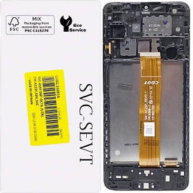 Дисплей Samsung сервісний A125 Galaxy A12 чорний + рамка GH82-24491A