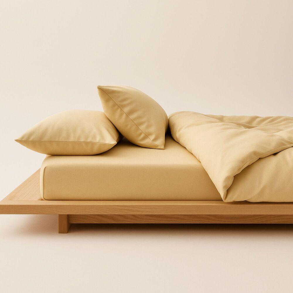 Комплект постільної білизни IDEIA євро 200х220 сатин бавовна преміум з трикотажним простирадлом на гумці, фото 1