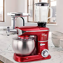 Настільний потужний кухонний комбайн з різними насадками та режимами 7в1 Zepline ZP-072 4200 Вт на 7 л Червоний (238)