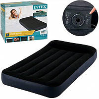 Intex Велюр матрац із підголівником 64146 ND 99х191х25см, з вбудованим насосом 220 V, одномісний