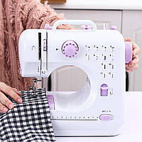 Міні швейна машинка з оверлоком та педаллю 7Вт,  FHSM 505 / Багатофункціональна машинка для шиття