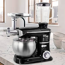 Настільний потужний кухонний комбайн з різними насадками та режимами 7в1 Zepline ZP-072 4200 Вт на 7 л Чорний (238)