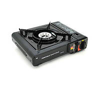 Портативная газовая плита GAS STOVE ZCM-001, под газовые баллоны бутан и пропан-бутан, Black, Case