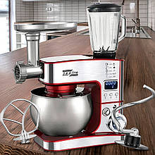 Багатофункціональний електричний кухонний комбайн з дисплеєм 7в1 Zepline ZP-135 4200 Вт на 6 л Червоний (238)