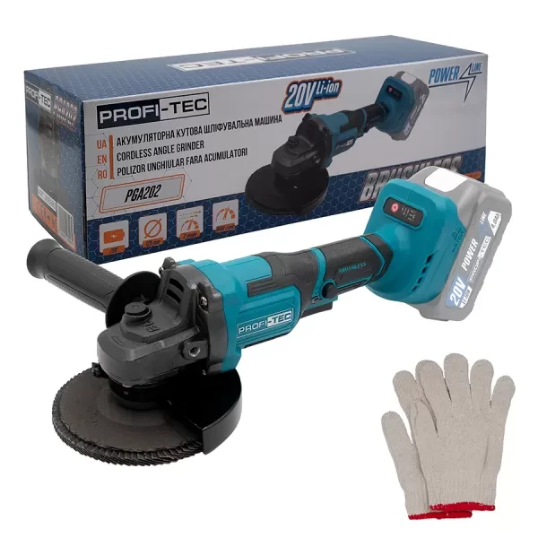 Кутова шліфмашина акум. 125 мм 20В PGA202 POWERLine без АКБ, PROFI-TEC, фото 1