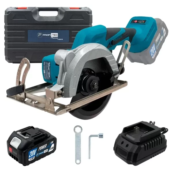 Пила дискова акум. 125 х  20В PCA1220 1х 4Ah, PROFI-TEC, фото 1