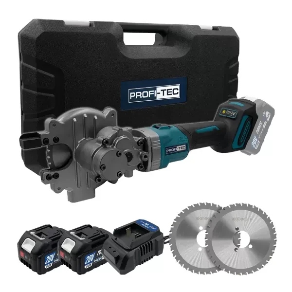 Аумуляторний різак для арматури PROFI-TEC PSC1120, 20V,2 х PT2040MP 4.0Аг, 2 Диска, зарядне, кейс, фото 1