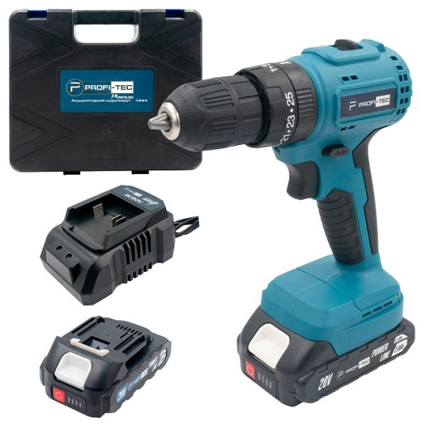 Шуруповерт акум. 20В PCD3520BL 2х2Ah, PROFI-TEC, фото 1