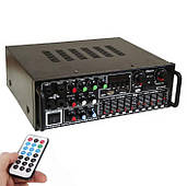 Потужний підсилювач звуку AMP326BT 300 Вт, Bluetooth, USB, SD, MIC, радіо, аудіопідсилювач