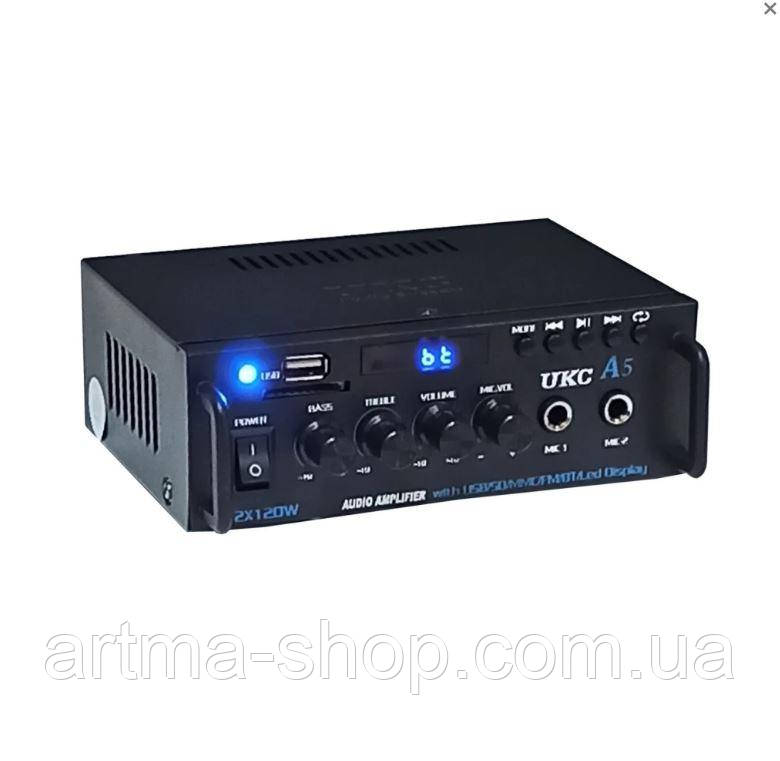 Потужний підсилювач звуку UKC A5 USB/SD/FM/AUX (2 канала)