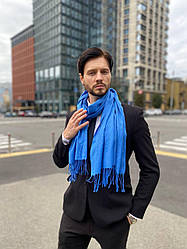 Чоловічий синій шарф великий чоловічий котоновий шарф "Мілан" від My scarf 180 на 60 см