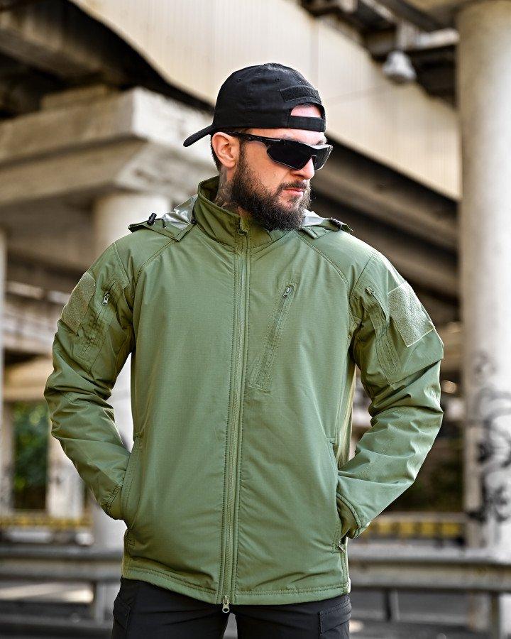 Польова мембранна куртка Carrier з утеплювачем фліс Polartec 280 олива ПП8128 ТМ, фото 1