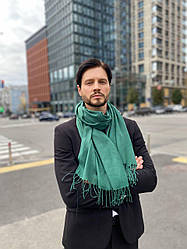 Чоловічий шарф, зелений, великий чоловічий котоновий шарф "Мілан" від My scarf 180 на 60 см