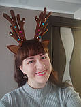 Олень Рога оленя Обруч з рогами оленя Вушки і ріжки оленя Обідок Рожки Ободок з ріжками ободок с рожками, фото 4